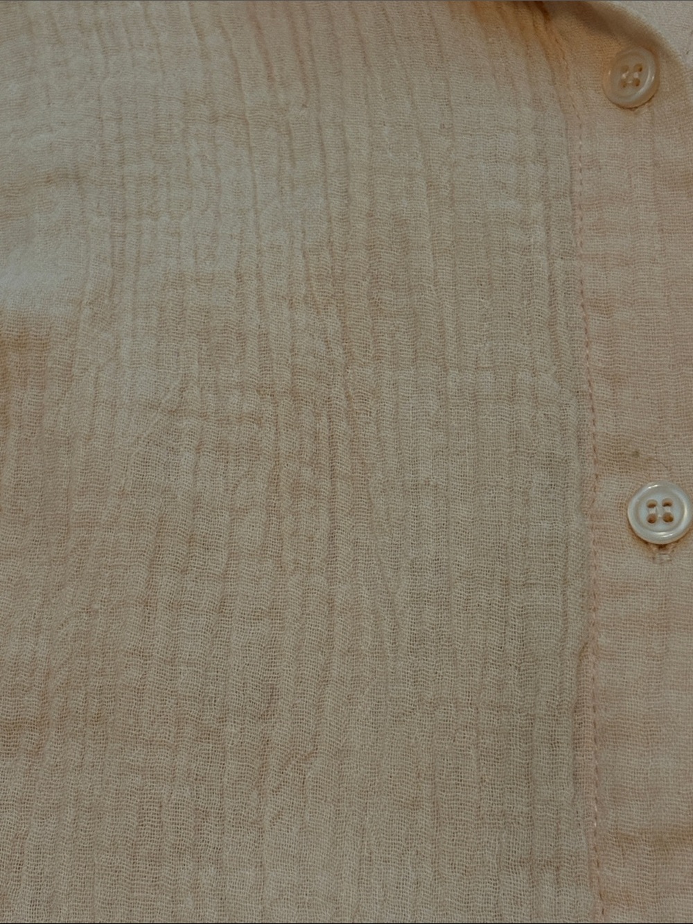 Lulus Easy To See Peach Oversized Button Up Top Crinkly Cotton Small - Picture 7 of 7